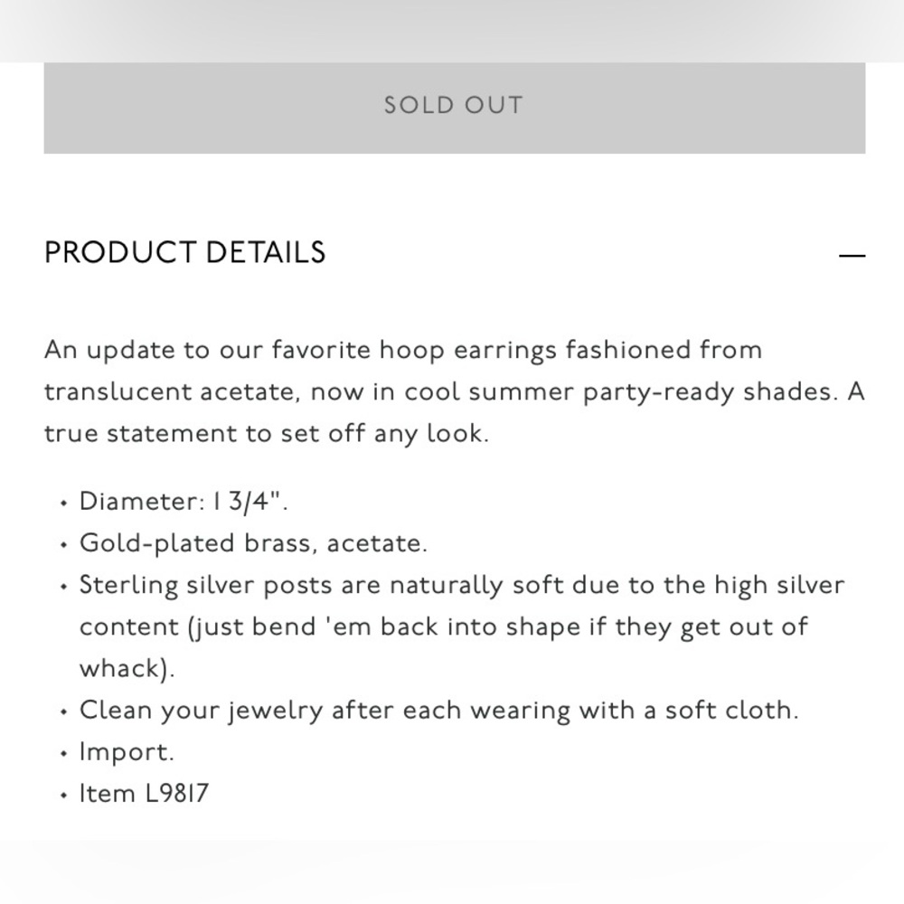 •MADEWELL• “tortoise shell” acetate hoops with sterling silver posts - Picture 3 of 4